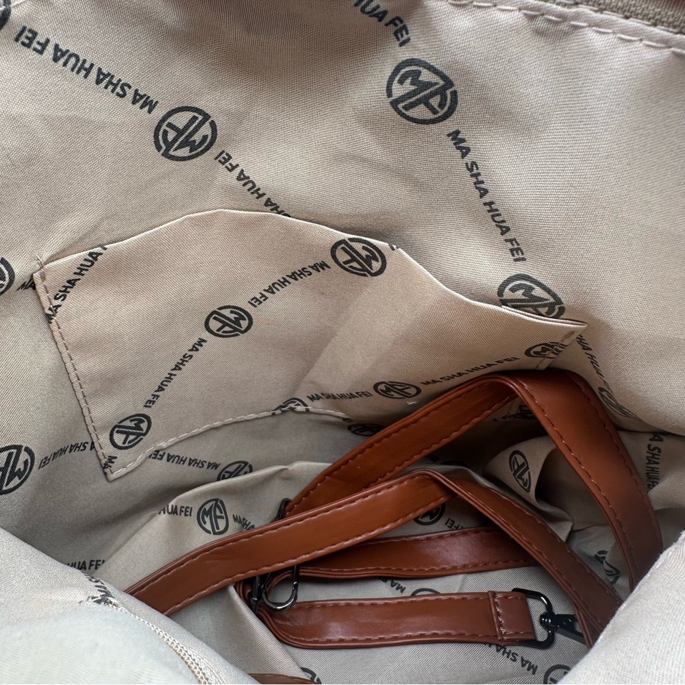 Generic Paris Canvas Tote Bag, Canvas & Faux Leather, Approx. 12 x 15 x 4 in - Picture 5 of 10